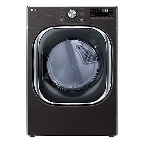 7.4 cu. ft. Smart Electric Dryer with Artificial Intelligence and Wi-Fi in Black, Stackable