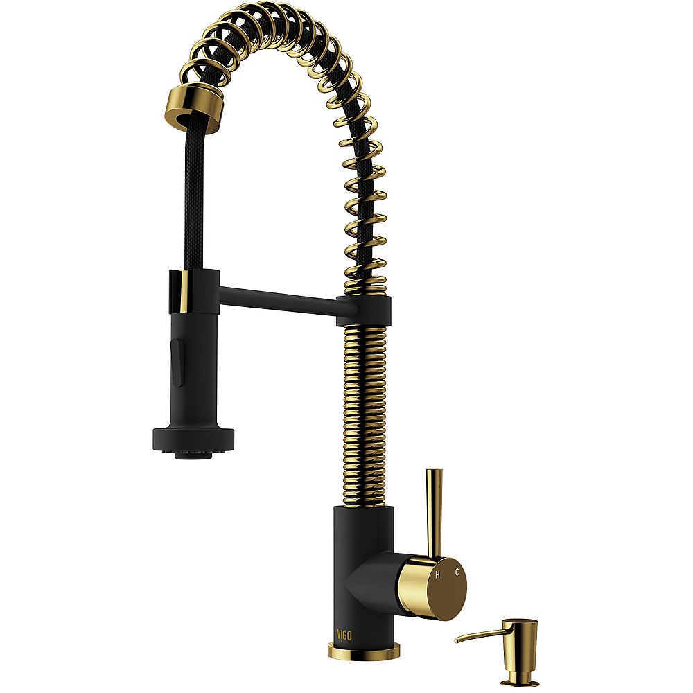 VIGO Edison Single-Handle Pull-Down Sprayer Kitchen Faucet in Matte