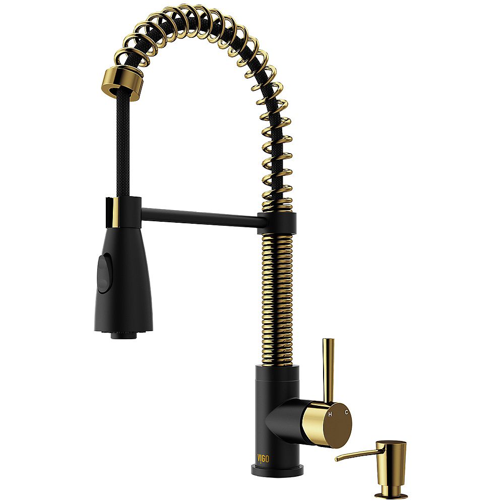 VIGO Brant Single-Handle Pull-Down Sprayer Kitchen Faucet with Soap