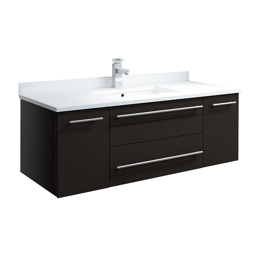 Fresca Lucera 42 Inch Espresso Wall Hung Undermount Sink Modern Bathroom Vanity The Home Depot Canada Fresca Lucera 42 Inch Espresso Wall Hung Undermount Sink Modern Bathroom Vanity The Home Depot Canada