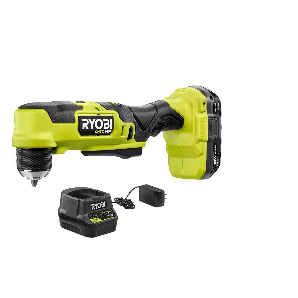RYOBI 18V ONE+ HP Brushless Cordless Compact Right Angle Drill Kit with