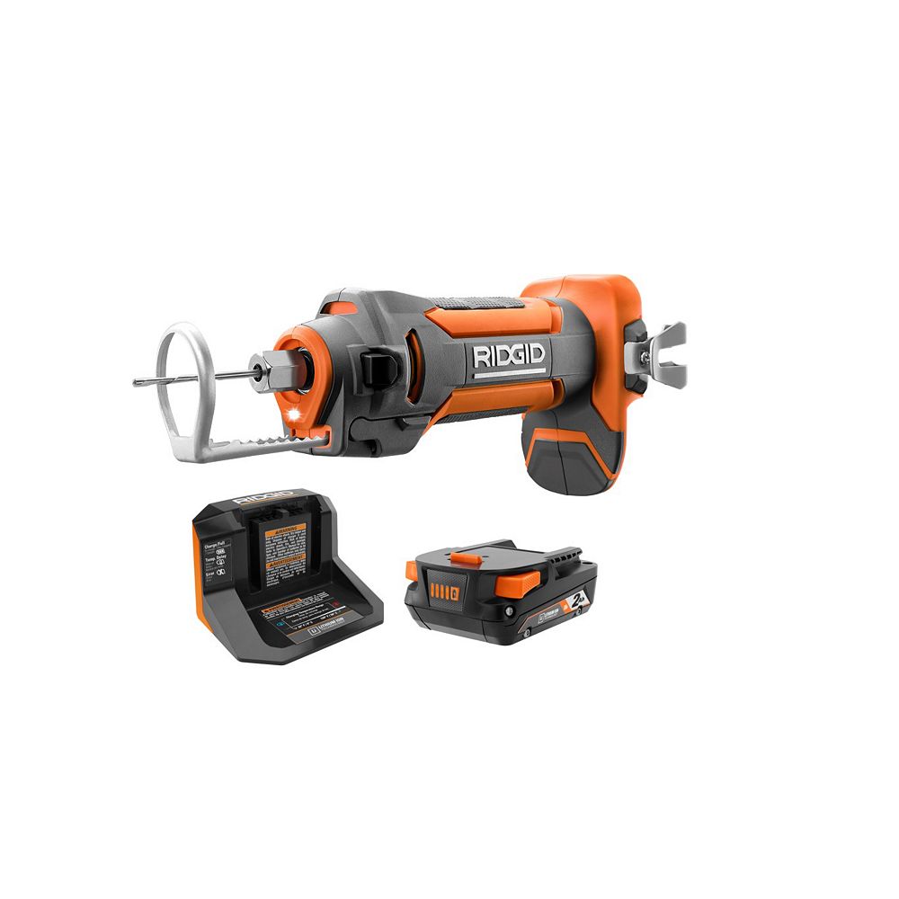 RIDGID 18V Cordless Drywall CutOut Tool Kit with 2.0 Ah Battery and Charger The Home Depot Canada