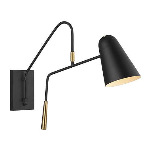 Ed Ellen Degeneres Crafted By Generation Black Wall Lights The Home Depot Canada - Home Depot Canada Plug In Wall Sconce