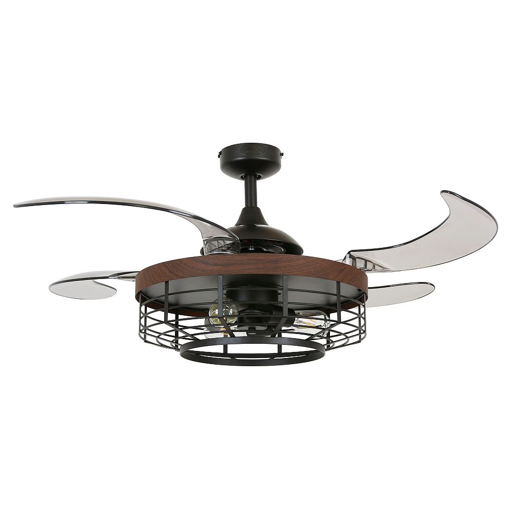 Fanaway Montclair 48-inch Black with Koa Trim AC Ceiling Fan with Light