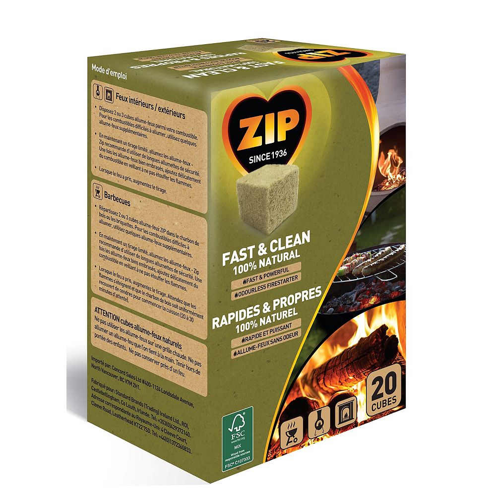 ZIP ZIP Natural Firestarter Cubes (20Pack) The Home Depot Canada