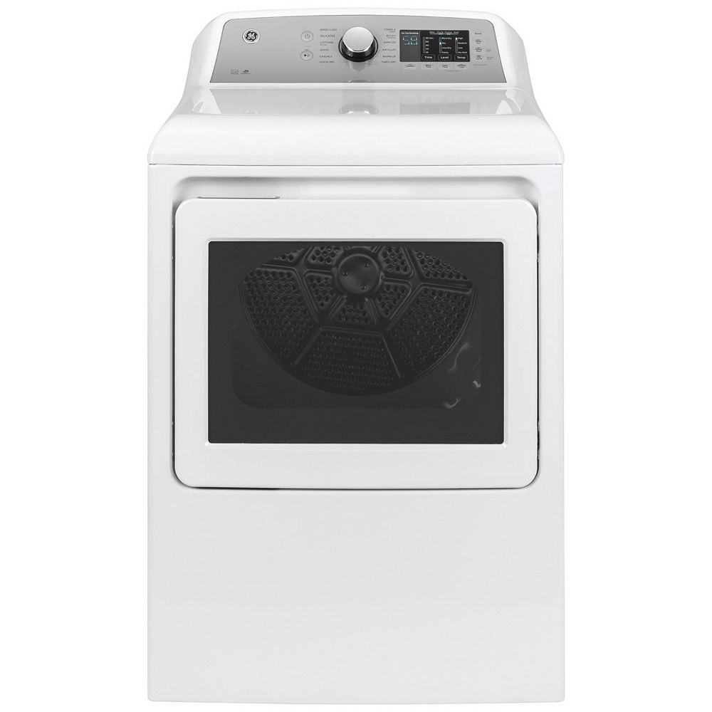 GE 7.4 Cu. Ft. Capacity Gas Dryer with Sanitize Cycle White The
