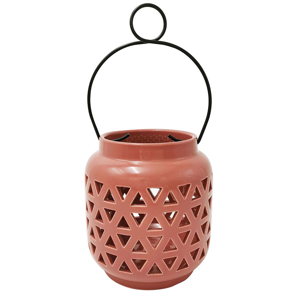 Hampton Bay 6.5inch Ceramic Lantern in Sienna Finish The Home Depot