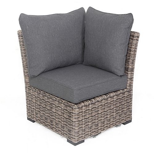 Crystal Coast Wicker Outdoor Patio Sectional Seating Corner Chair with CushionGuard Cushions