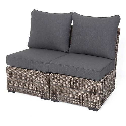 Crystal Coast Wicker Outdoor Patio Hand-Woven Wicker Modular Sectional with CushionGuard Cushions (2-Piece)