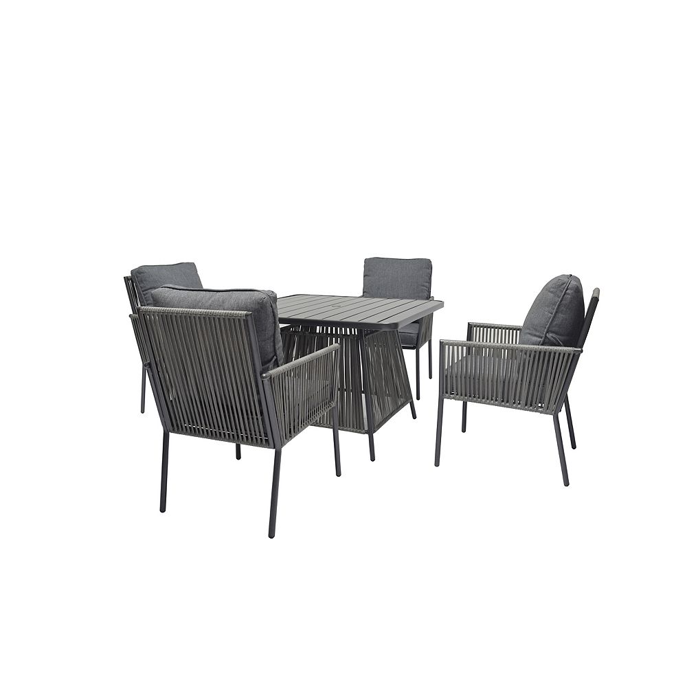 Hampton Bay Tolston 5Piece Woven Outdoor Dining Set with Charcoal