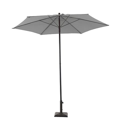 7.5 ft. Steel Market Patio Umbrella in Grey