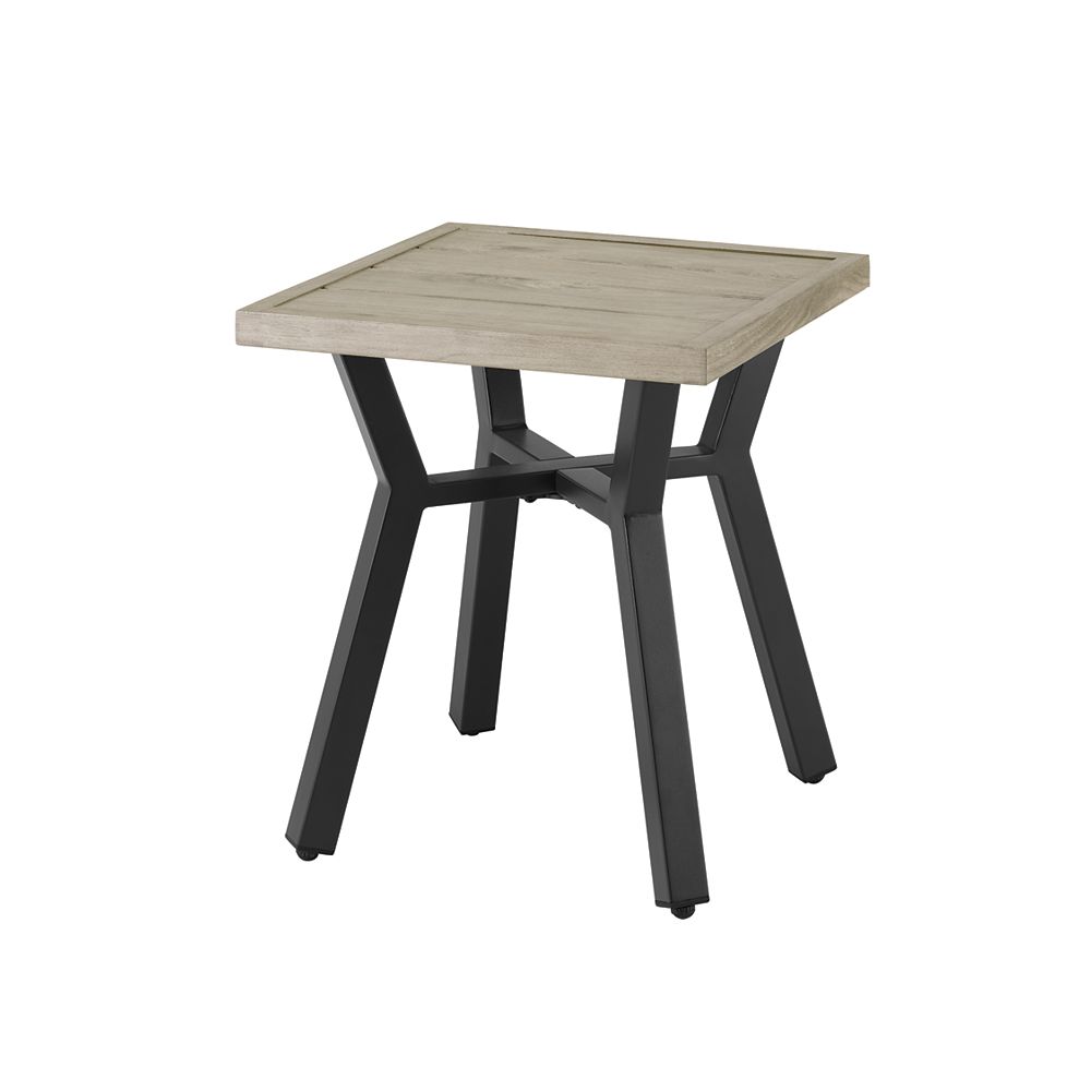 Stylewell Mix Match Square Slat Patio Accent Table In Graphite The Home Depot Canada