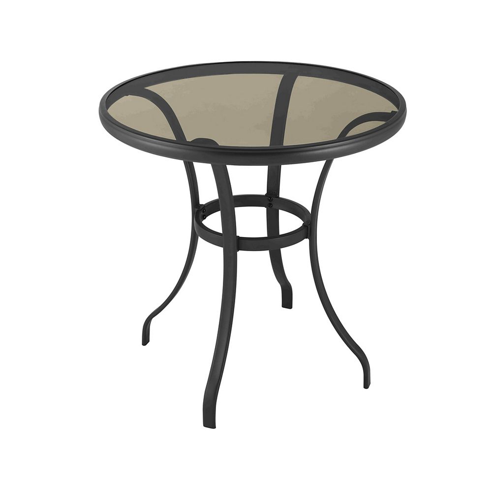 StyleWell Mix & Match Round 28inch Dia Patio Bistro Table with Tempered Glass Top The Home