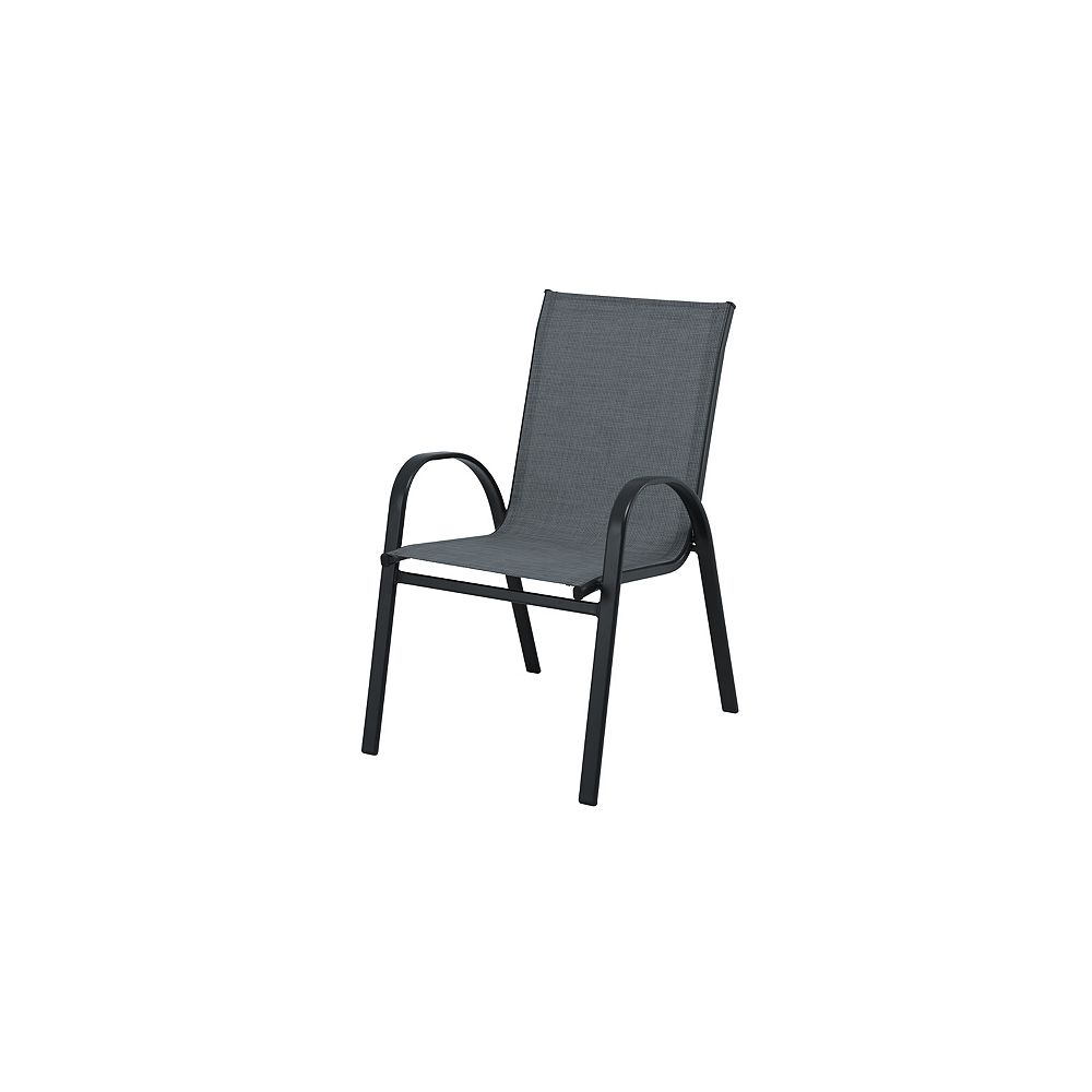 Stylewell Mix Match Graphite Sling Stacking Patio Dining Chair The Home Depot Canada - Stackable Patio Dining Chairs Canada
