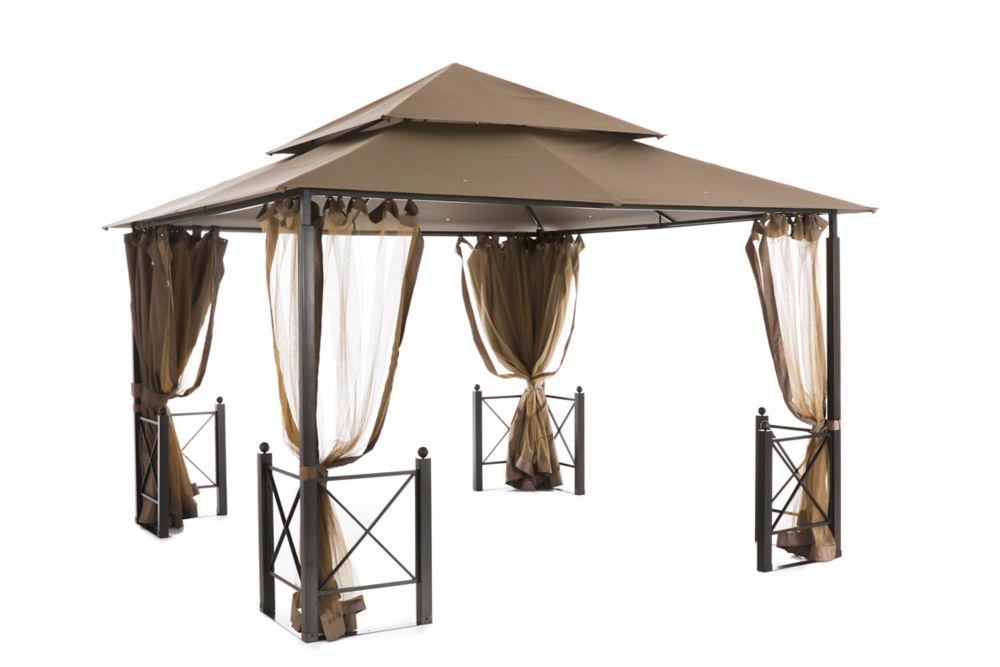 Backyard Gazebos Home Depot : Sunjoy Jackson 12 Ft X 10 Ft Aluminum ...