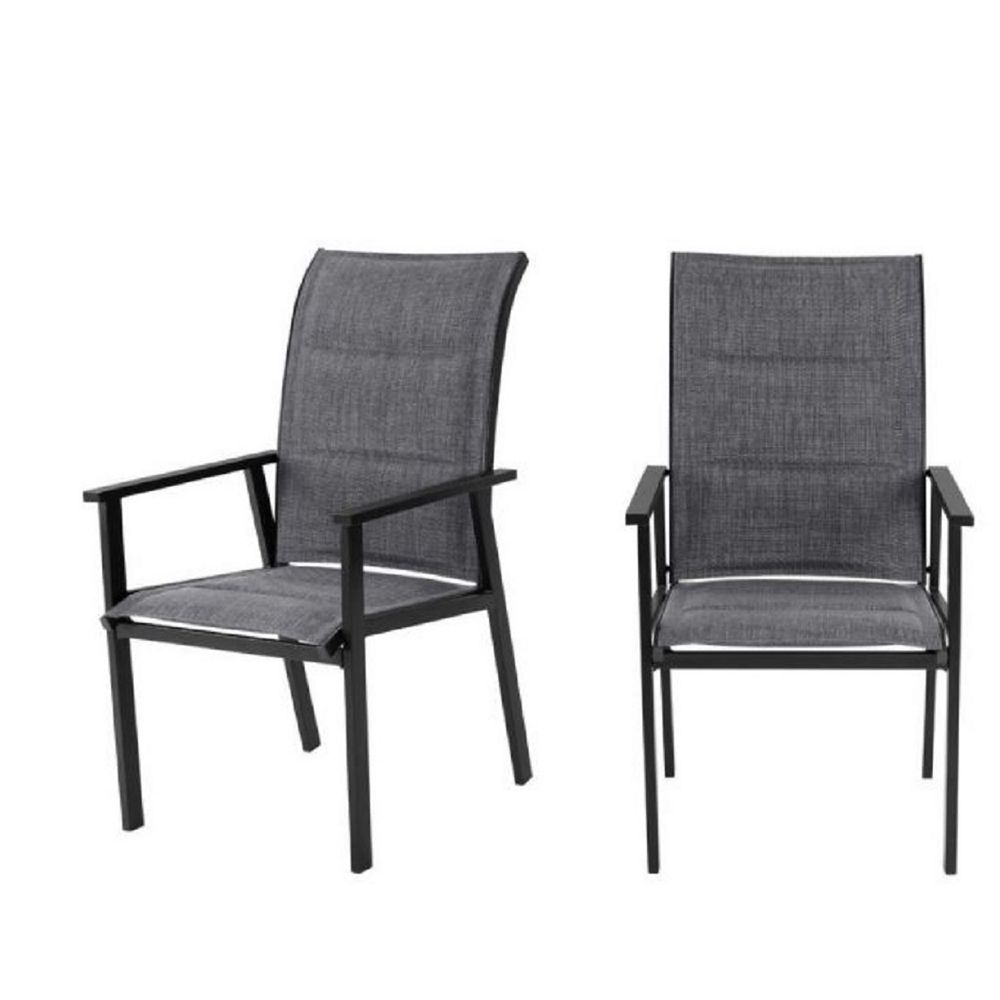Hampton Bay High Garden Black Steel, Padded Sling Patio Chairs Canada