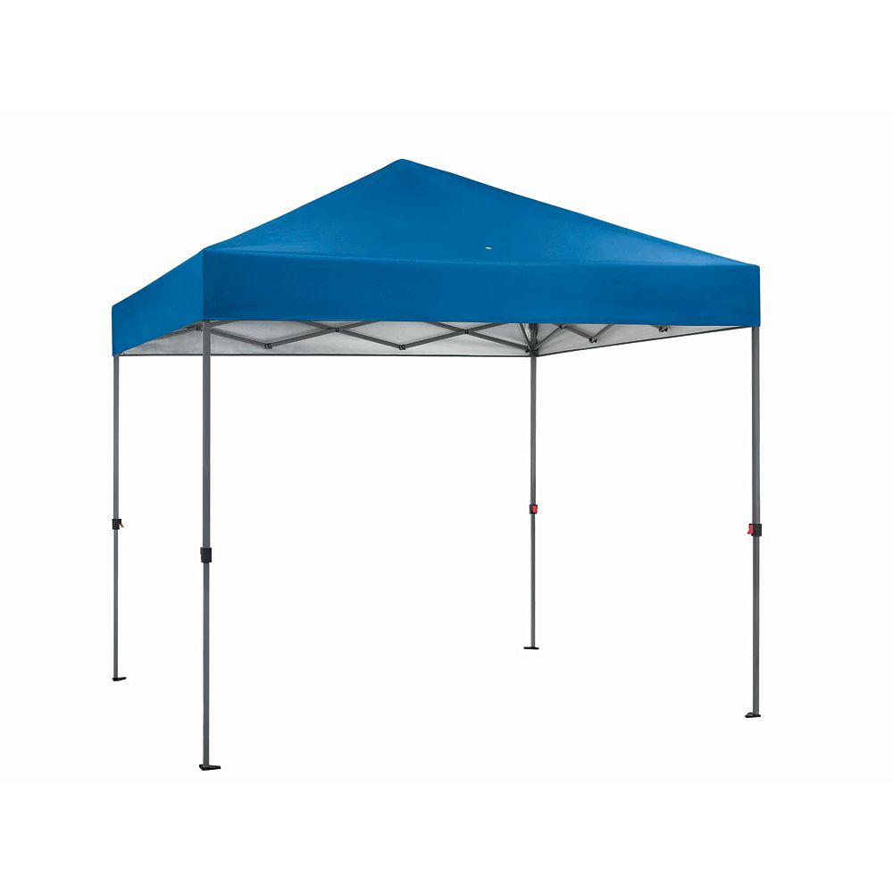 Everbilt 8 ft. x 8 ft. PopUp Straight Leg Canopy Blue The Home Depot