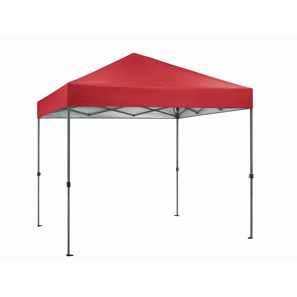 Everbilt 8 ft. x 8 ft. Pop-Up Straight Leg Canopy Red | The Home Depot ...