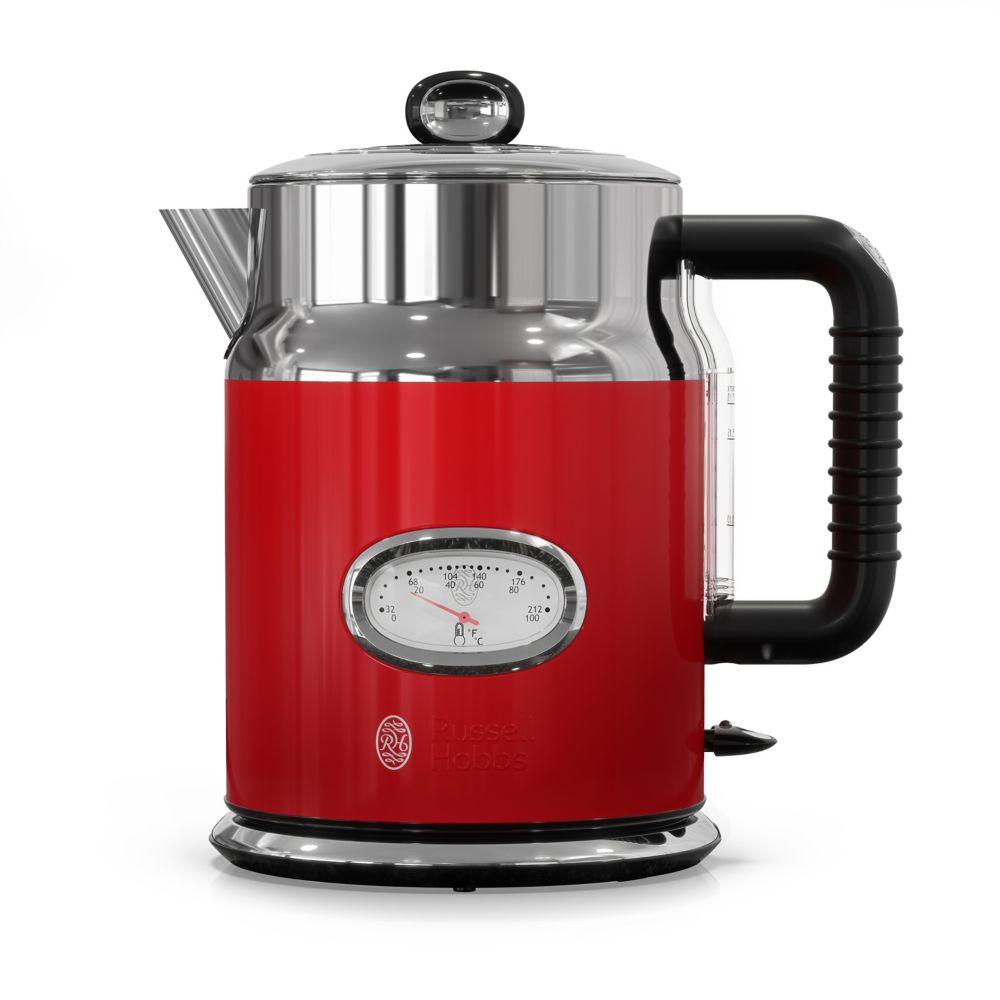 Black Decker Russell Hobbs Retro Style 1 7L Electric Kettle Red   P 1001580503 