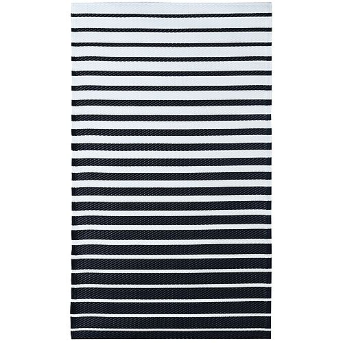 Awning Black 6 ft. x 9 ft. Outdoor Area Rug