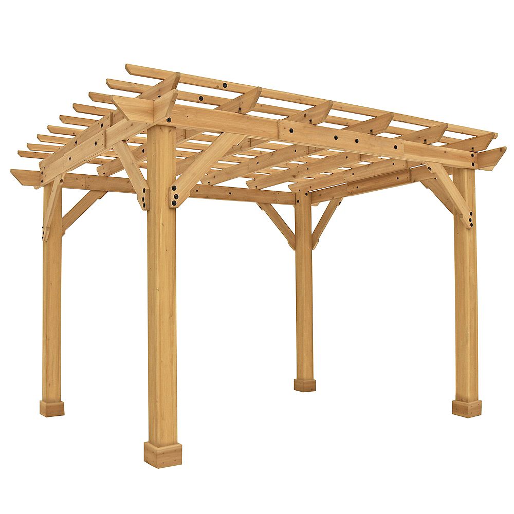 Yardistry 10 Ft X 12 Ft Meridian Pergola The Home Depot Canada