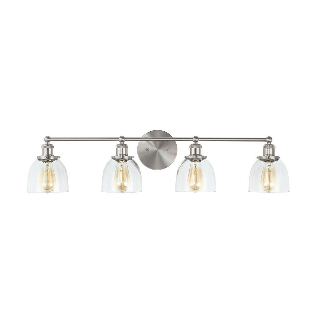 Home Decorators Collection Evelyn 37.5 inch 4 Light Bath, Brushed