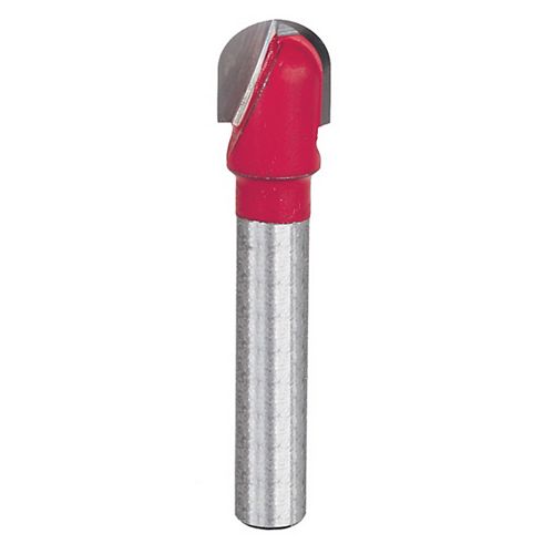 Diablo 3/16-Inch x 3/8-Inch x 1/4-Inch Shank Carbide Tipped 2 Cutter Round Nose Router Bit for Wood/Composite