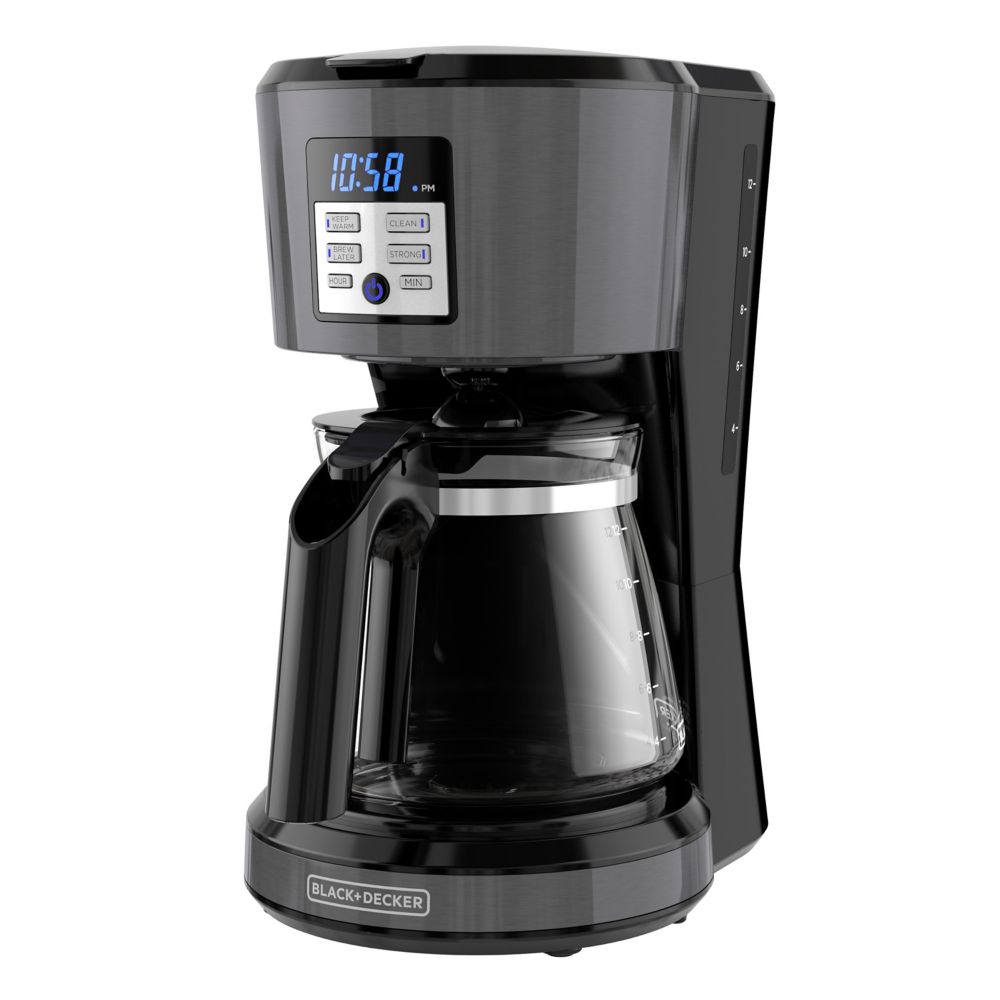 Black & Decker 12-Cup Programmable Coffeemaker, Premium Black Stainless ...