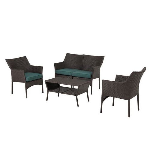 Style Well Patio Sets Dining Bistro More The Home Depot Canada - Hermosa 4 Piece Wicker Patio Set With Cushions