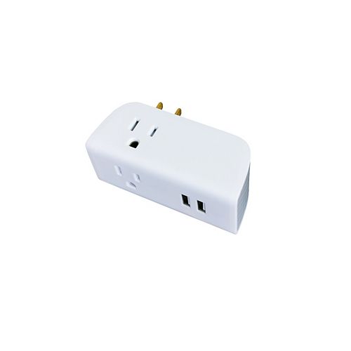 3 Outlets Wall Tap with USB