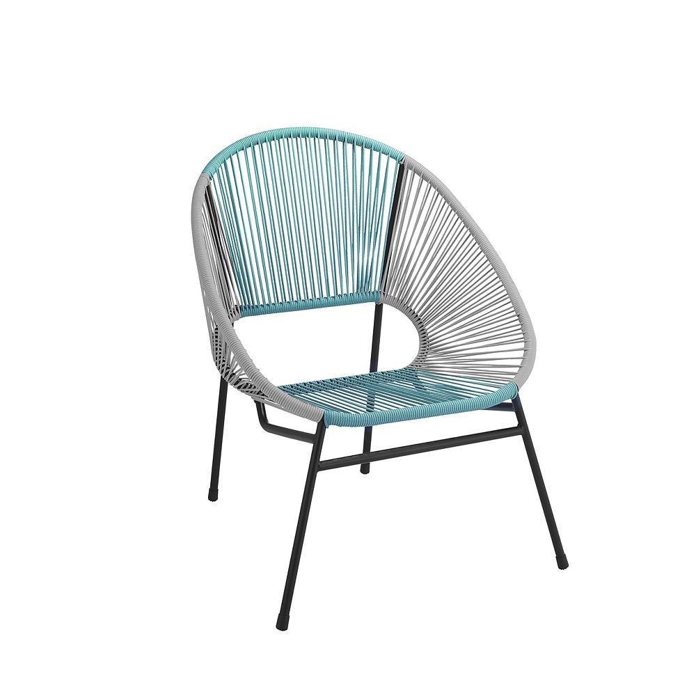 Stylewell Mix Match Grey Blue All Weather Wicker Patio Egg Stacking Chair The Home Depot Canada