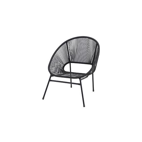 Mix & Match Black All-Weather Wicker Patio Egg Stacking Chair