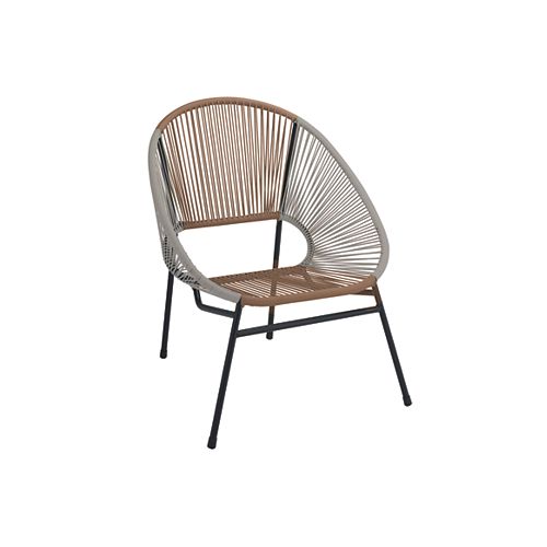 Mix & Match Grey/Wheat All-Weather Wicker Patio Egg Stacking Chair