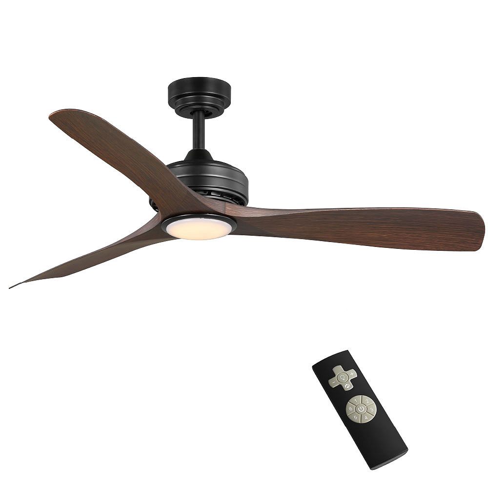 Home Decorators Collection Bayshire 52 Inch Integrated Led Light Matte Black Ceiling Fan W The Home Depot Canada