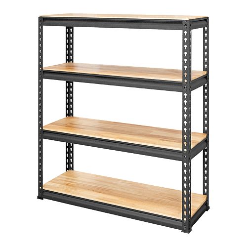 35.4-inch W x 41.1-inch H x 11.8-inch D 4-Tier Adjustable Shelving Unit in Black