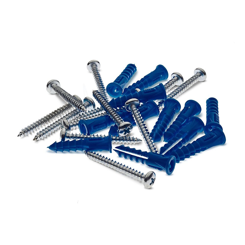 Triton 12 Steel Screws & 12 Plastic Wall Anchors for Mounting Steel