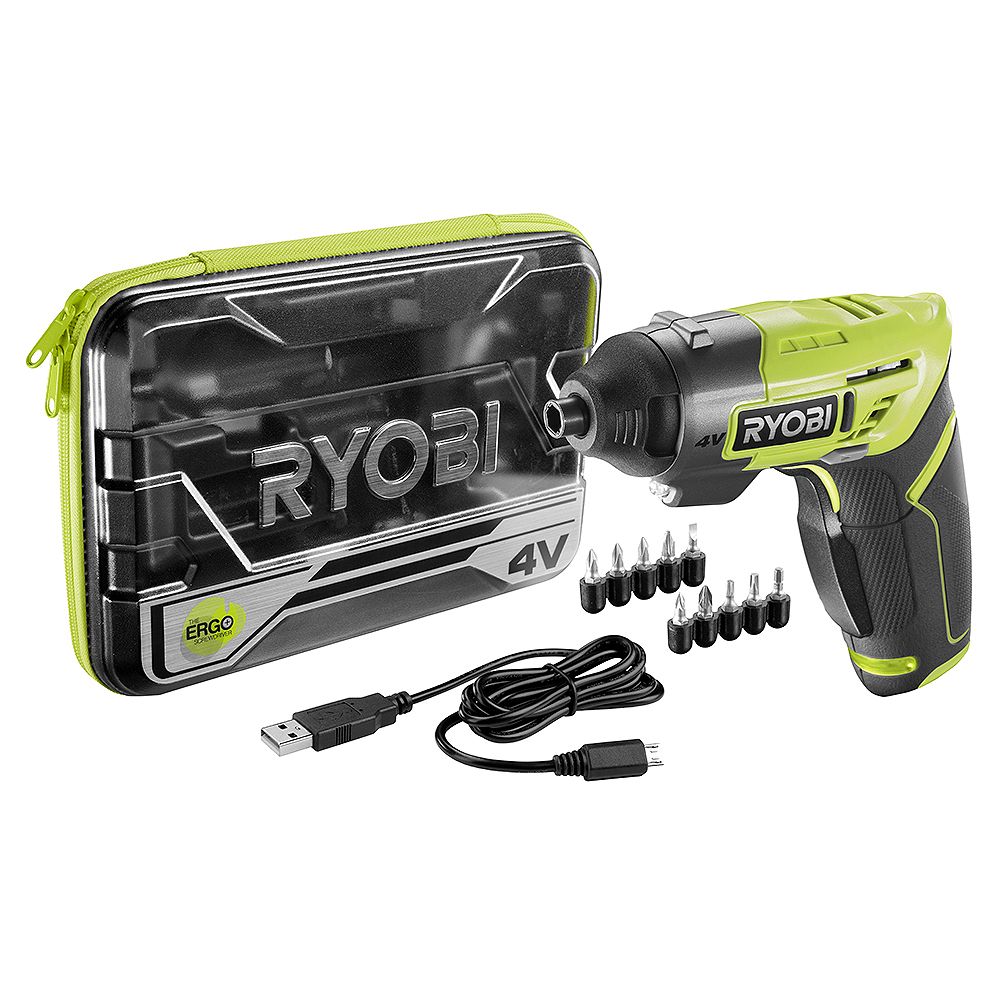 RYOBI 4V LithiumIon Cordless Screwdriver Kit The Home Depot Canada