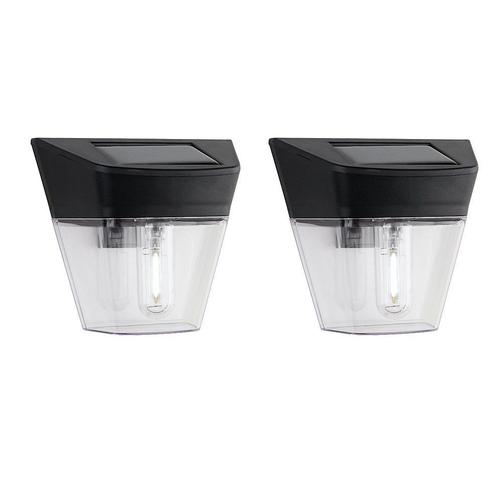 Hampton Bay 2 Pack. 7 Lumen Black Solar LED wall/fence lights The