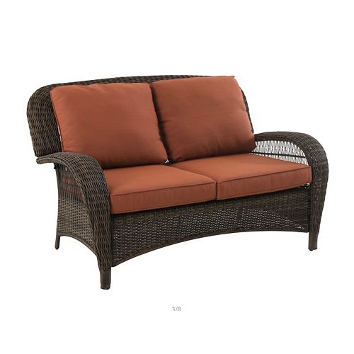 Beacon Park Burnt Sienna All-Weather Wicker Patio Loveseat