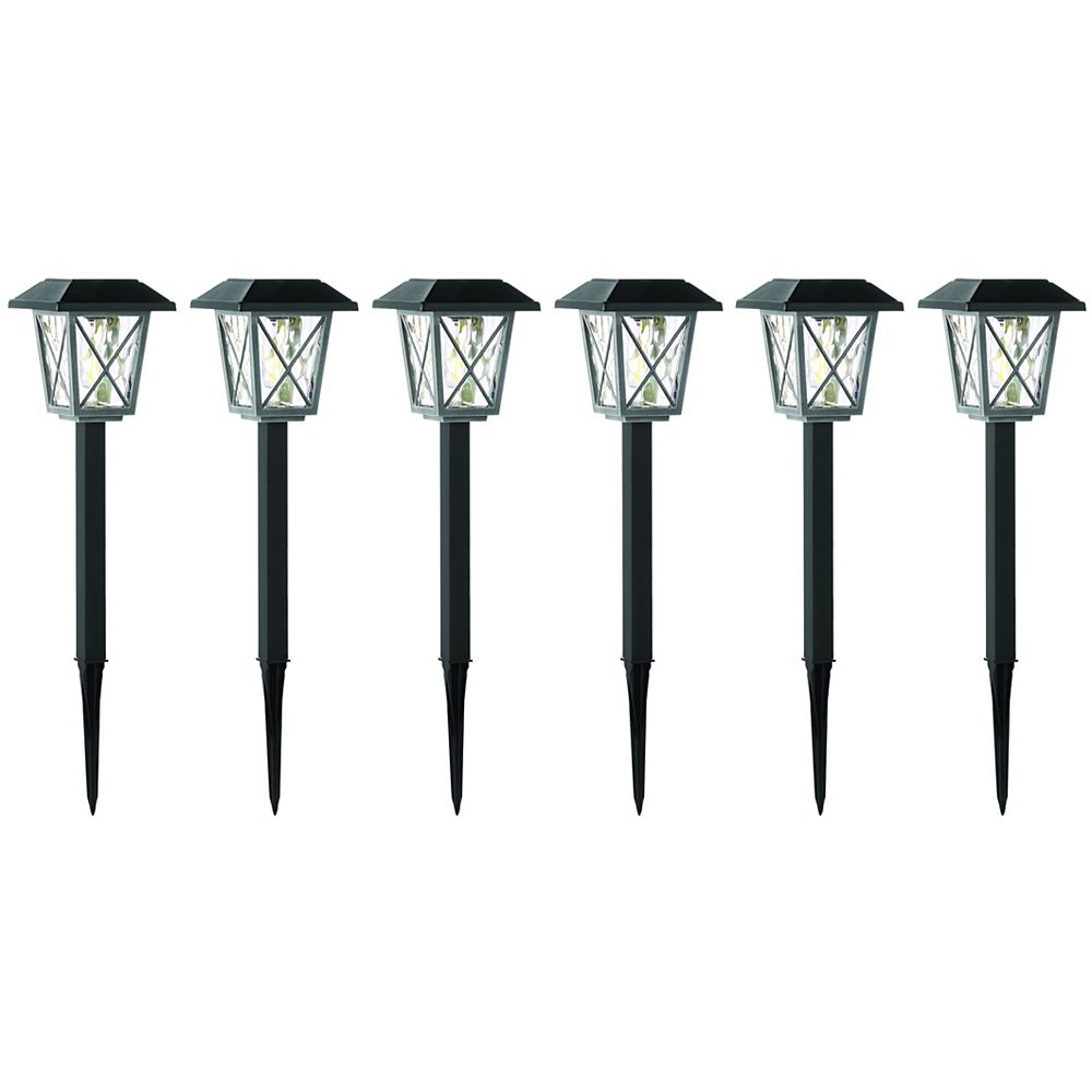 Hampton Bay 16 Lumen Black Solar LED Pathway Lights (6-Pack) | The Home