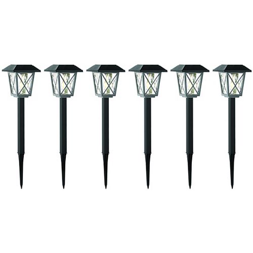 16 Lumen Black Solar LED Pathway Lights (6-Pack)