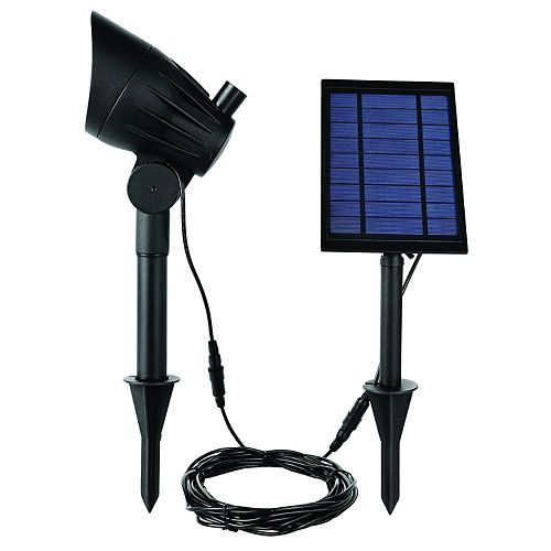 100 Lumen Solar Integrated LED Spot Light in Black