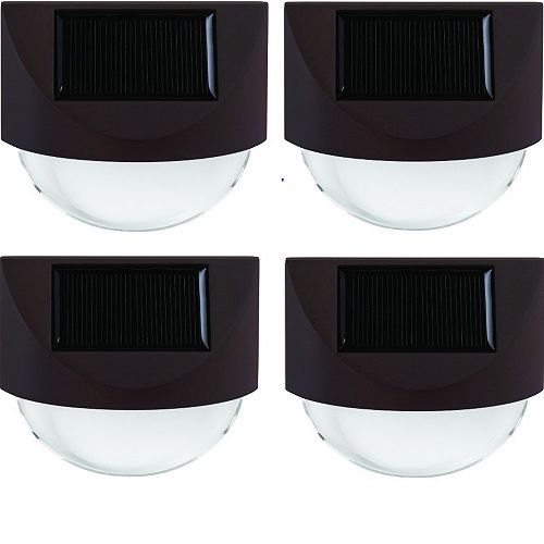 8 Lumen Bronze Outdoor Integrated Solar LED Deck Lights (4-Pack)