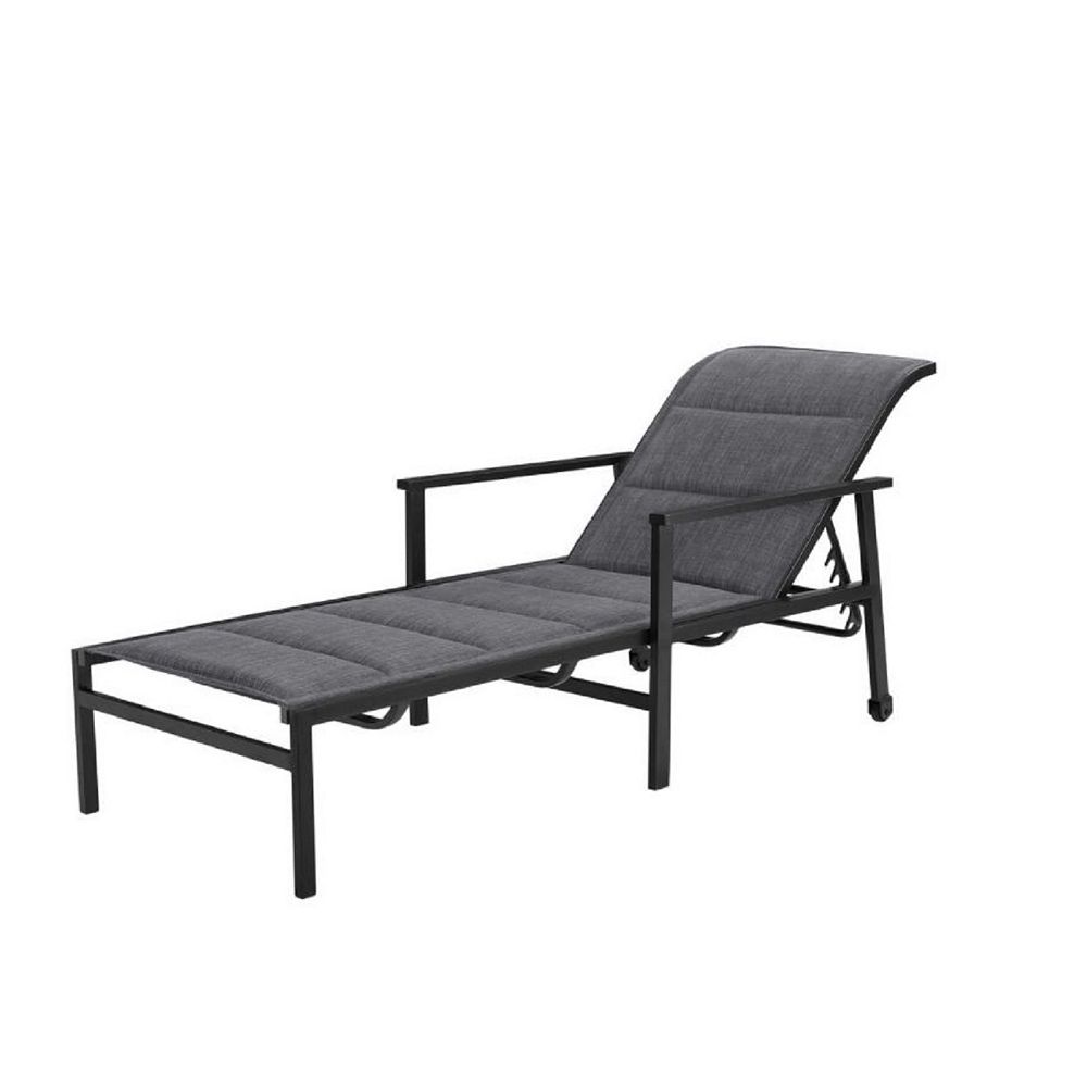 Hampton Bay High Garden Black Steel Padded Sling Outdoor Patio Chaise Lounge Chair The Home Depot Canada Hampton Bay High Garden Black Steel, Outdoor Patio Lounge Chairs Canada
