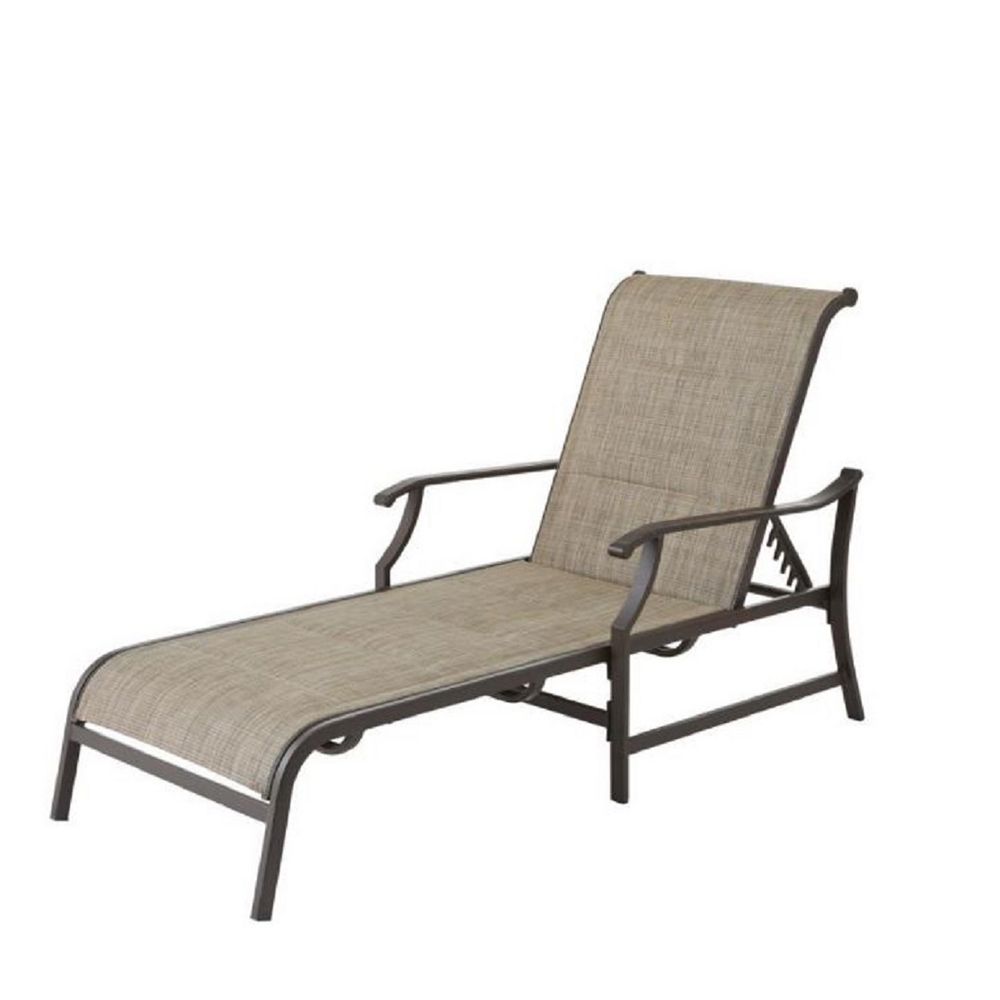 Hampton Bay Riverbrook Espresso Brown Padded Sling Steel Outdoor Patio Chaise Lounge Chair The Home Depot Canada Hampton Bay Riverbrook Espresso Brown, Outdoor Patio Lounge Chairs Canada