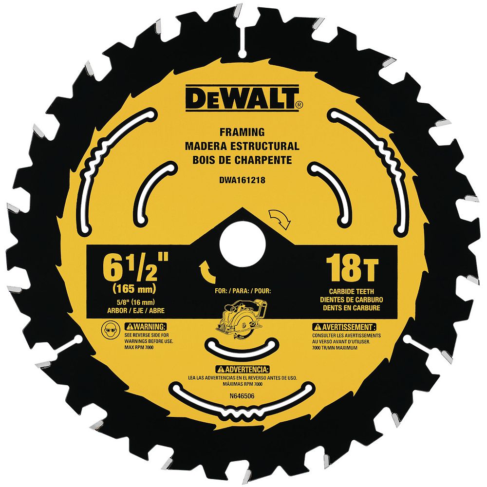 DEWALT 6-1/2-inch Circular Saw Blades (DWA161218) | The Home Depot Canada