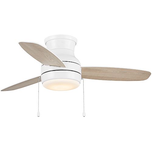 Ashby Park 44-inch Matte White Ceiling Fan with Integrated LED Light