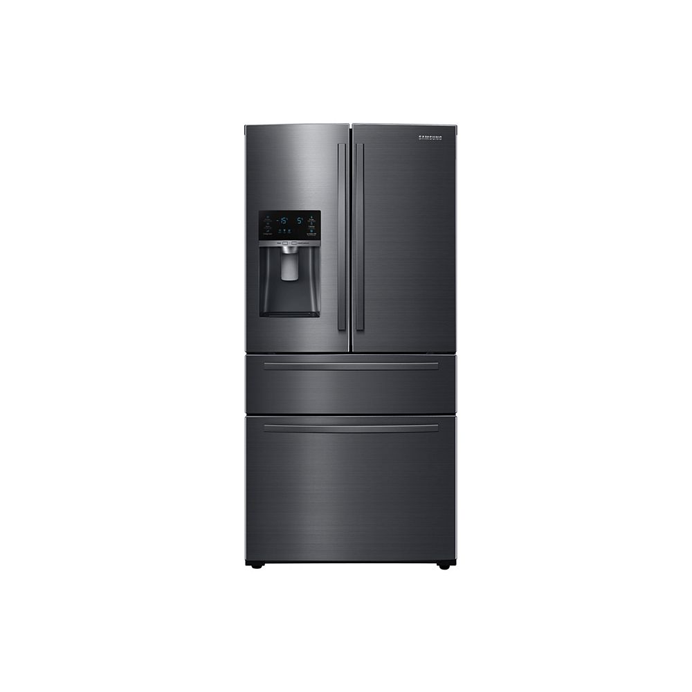 Samsung 33-inch W 24.7 cu. ft. French Door Refrigerator in Black 33 Inch Wide Black Stainless Steel Refrigerator