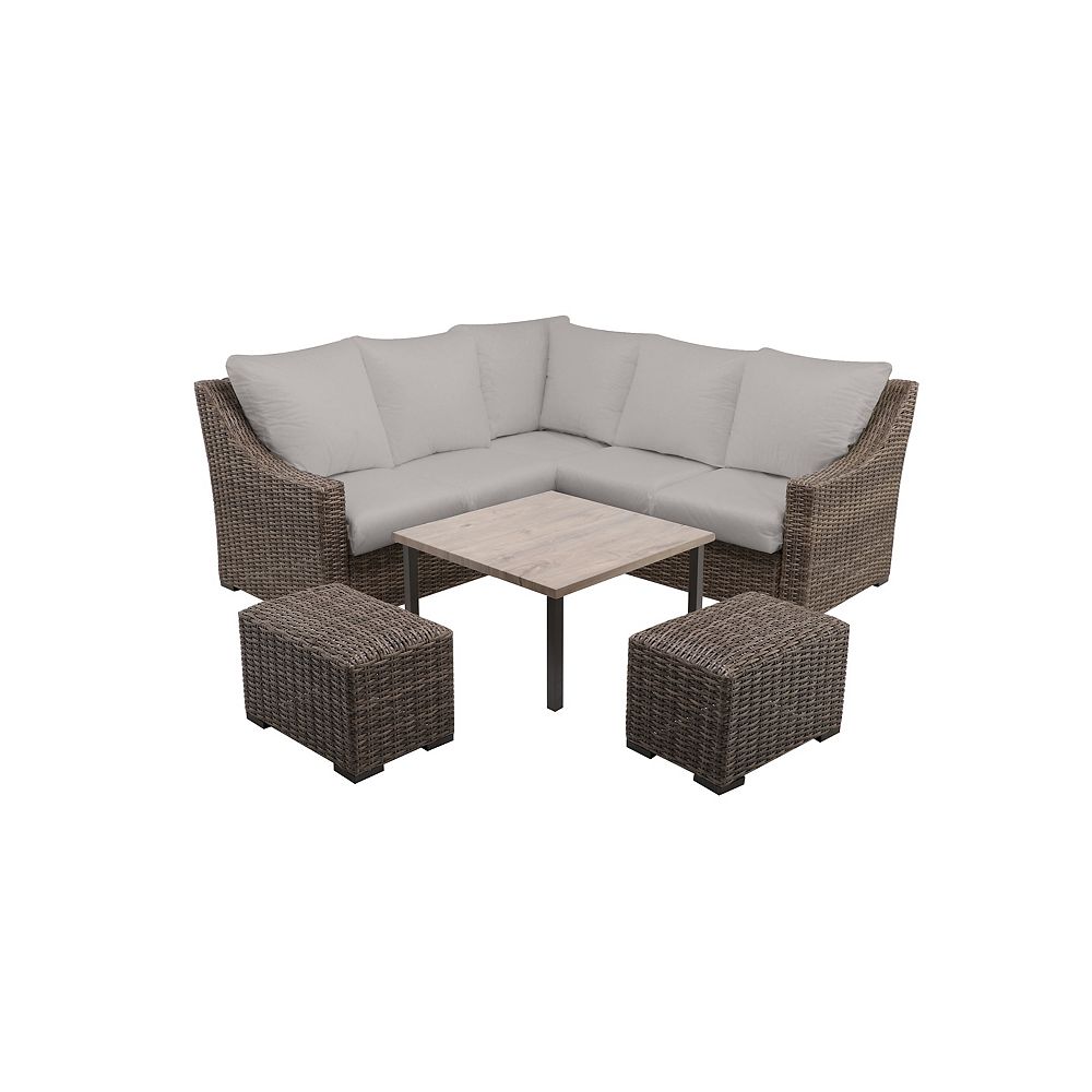 Hampton Bay Rock Cliff Riverbed 6Piece AllWeather Wicker Patio