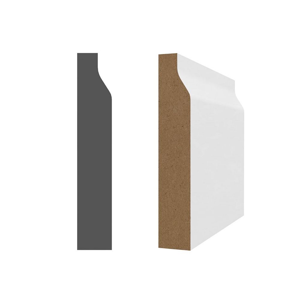 Interbois MDF White Primed Modern Casing 5/8" x 31/2" x 96" The Home